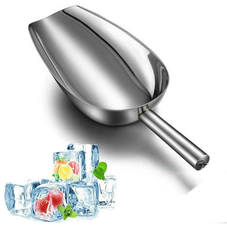 3 Pcs Stainless Steel Scoops, 8/9/10 Inch Multifunctional Ice Scoops Flour  Scoop Food Ice Scoop Weighing Scoop Filling Scoop For Shop Kitchen Bar  Buffet Wedding Party Cat Food Dog Food