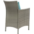 thumbnail image 3 of Modway Conduit 34.5" Rattan Patio Dining Armchair in Gray & Turquoise (Set of 2), 3 of 3