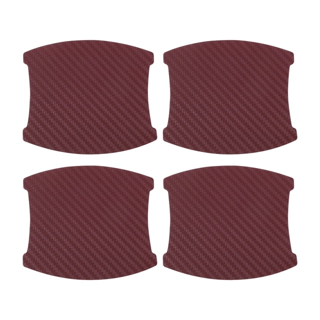 Protector de Rasguños 3D para el Mango de la Puerta del Auto Unique Bargains, 84x94mm, Película Protectora para el Mango de la Puerta del Auto Rojo Vino, 4 Pcs