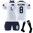 thumbnail image 1 of M (170-175 CM) EE. UU. Jersey Home World Cupatar 2022 Mckennie # 8 Camiseta de fútbol Camiseta Pantalones cortos Kits Fútbol Conjuntos de 3 piezas para niños adultos esquí esquí Gafas de esquí, 1 of 3