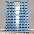 thumbnail image 5 of Ambesonne Fish Curtains, Nautical Animal Pattern, Pair of 28"x63", Pale Blue Navy Blue, 5 of 5