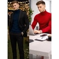 thumbnail image 3 of URBAN BUCK Men Turtleneck Long Sleeve Slim Fit Shirt - Ultra Soft Cotton Premium Winter Sweater - Warm Pullover Fitted Sweatshirt Kyle White (L), 3 of 7