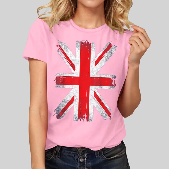 UANWENN T-Shirts d'Été à Manches Courtes pour Femmes, Col Rond, Imprimé Floral, T-Shirts Décontractés, Blouse de Sport, Manches Longues, Léger