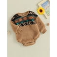 thumbnail image 3 of GXFC Infant Girls Boys Winter Romper 3M 6M 9M 12M 18M Newborn Long Sleeve Fuzzy One Piece Jumpsuit Fall Warm Onesie Bodysuit Clothing for Baby, 3 of 9
