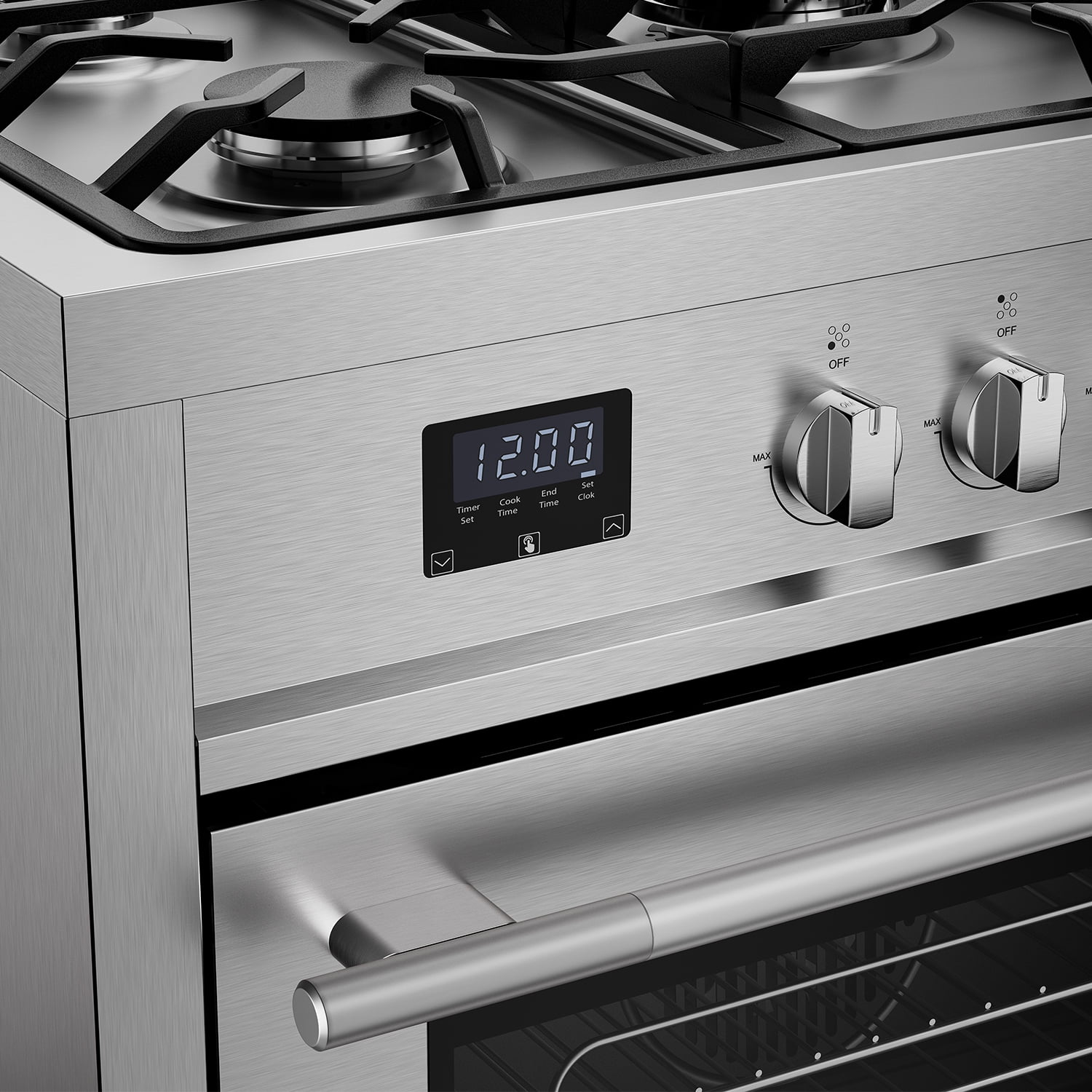 Empava 36-inch 4.3 cu. ft Slide-In Freestanding Single Oven Gas Range with 5 Sealed Burner Cooktop in Stainless Steel