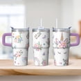 thumbnail image 2 of 20OZ Insulated Unicorn Travel Mug with Handle and Reusable Straw Double Wall Stainless Steel Tumbler Coffee Cup Ideal Gifts for Women Mom Friends on Birthday Christmas Thanksgiving, 2 of 6