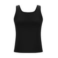 thumbnail image 6 of EchfiProm Trendy Tops for Women Square Neck T-Shirts Black Slim Pullover Y2K Ladies Sleeveless, 6 of 7