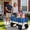 Blue + Wood, variant on Beach Wagon with Big Wheels for Sand, Wagon Carts with 10" Big Wheels, Heavy Duty Utility Garden Wagon, 330 lbs Capacity Portable Grocery Cart, All Terrain Wheels Wagon Cart, JA3891