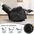 thumbnail image 2 of Ebello Large Power Lift Recliner Chair with Heat Massage, USB Ports - Ergonomic Recliner Chair for Elderly, Greenish Gray, 2 of 9