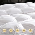 thumbnail image 4 of SONORO KATE Pinch Pleat Feather Down Comforter Queen Size, High Fill Power Soft Duvet Insert with Corner Tabs, All Season Bedding Comforter (90"x90", White), 4 of 7