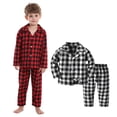 thumbnail image 3 of Uccdo 3M-5T Toddler Baby Boys Girls Brother & Sister Matching Outfits Set Plaid Shirts Top + Pant 2Pcs Kids Christmas Pajamas Sleepwear Set, 3 of 3