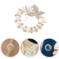 thumbnail image 1 of WHAMVOX 1Pc Durable Alloy Brooch with Smooth Surface Rhinestone Clothing Corsage, 1 of 6