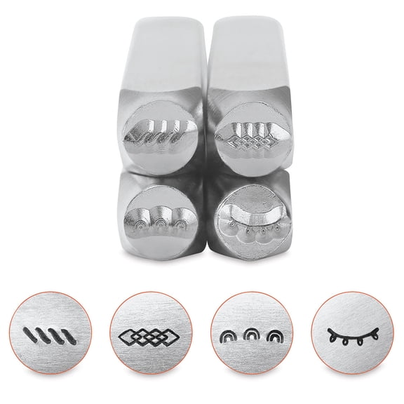 ImpressArt Metal Punch Stamp Set, Border Series #1, 4 Pieces, Steel