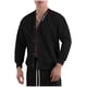 thumbnail image 1 of Blusas y camisas de manga larga con cuello en V para hombre, casuales, de color liso, con bolsillos y botones, blusas de manga larga con cuello en V, blusa para hombre, 1 of 4