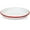 White/Red Rim, variant on Red Co. Set of 4 Enamelware Metal 10” Round Camping Plates, Solid White/Navy Blue Rim