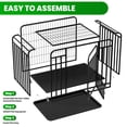 thumbnail image 6 of 36.4"×25"×32.6" Dog Crate, Heavy-Duty Iron Dog Crate with Detachable Leak-Proof Tray for Small & Medium-Sized Dogs, 6 of 8