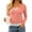 Pink, variant on Women's Fashionable All- Long-Sleeved V-Neck Buttoned Ribbed Lace-Trimmed Fake Two-Piece Top T-Shirt Pink 2XL