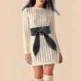 thumbnail image 2 of Women Wide Waist Belt Soft Leather Tied Wide Belt Bow Tie Waistband Sash Dress Belt Stylish Wrap Belt, 2 of 5