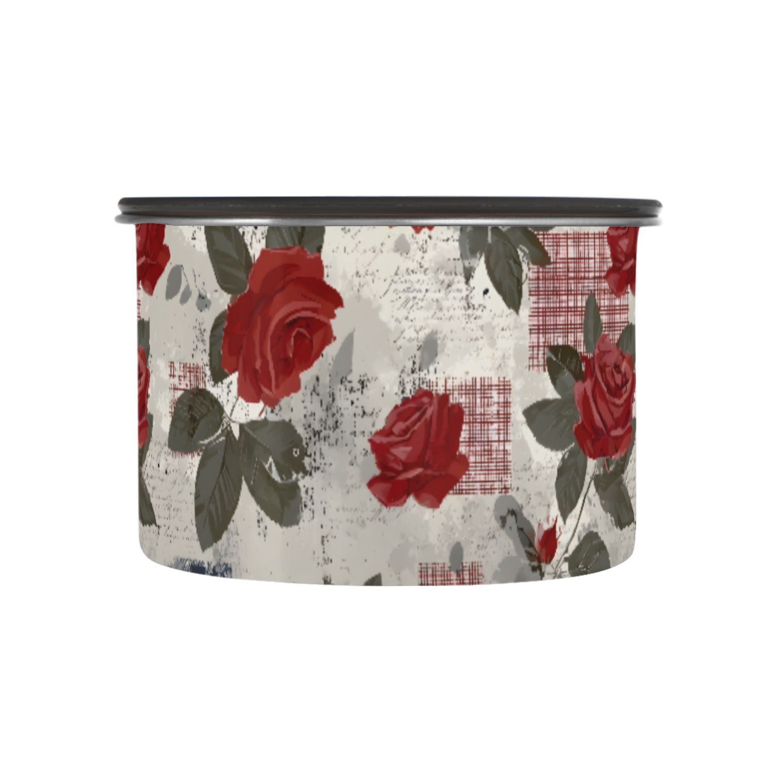Retro Rose Flower Airtight Coffee Bean Canister 30oz Food Storage Containers with Lids For Gournd, Tea, Sugar, Flour, Rice, Cereal, Candy Cookie Jar
