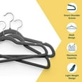 thumbnail image 5 of Lifemaster Velvet Clothes Hangers – With 360 Degree Swivel Hook and Non-Slip Shoulder Notch, Holds Up To 10 lbs, Heavy Duty Hanger Set, For Organizing Suit, Dress, Coat, and Clothes, Pack of 20, Gray, 5 of 7