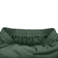 thumbnail image 4 of Pantalones cortos de lino de algodón para mujer SCZ capris con botones de bolsillo color verde 3XL, 4 of 8