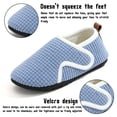 thumbnail image 2 of Knivor Closed Back Slippers for Women Slipper Socks Textured Solid Adjustable Hook and Loop Fuzzy Fleece Indoor Outdoor Non Slip House Shoes, 2 of 8