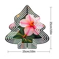 thumbnail image 2 of Vibrant Pink Flower & Yellow Stamens Metal Hanging Christmas Tree - Shaped Wind Spinner for Festive Garden Decor, 2 of 2