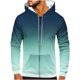 thumbnail image 1 of Sudadera con capucha para hombre, informal, a la moda, con cremallera, estampado degradado, manga larga, sudadera con capucha, blusa de poliéster para hombre, 1 of 4