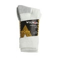 thumbnail image 3 of Work Socks, White & Gray, Men's Medium, 3 PK., Wigwam, S1221-44H-MD, 3 of 4