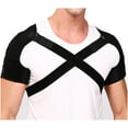 thumbnail image 1 of Ceinture de Soutien pour Épaule Double, Sport, Sangle d'Épaule Ajustable, Bandage de Compression Croisée pour Soulager les Maux de Dos, Noir, TTG à TTTG, 1 of 6