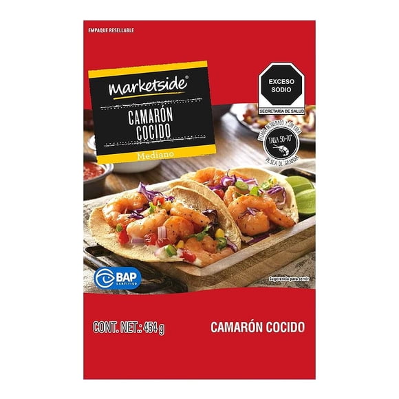 Camarón cocido mediano Marketside 454 g congelado