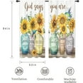 thumbnail image 2 of Sunflower Bible Verse Curtains Christian Quotes Farmhouse Rustic Floral Flower Scripture Rod Pocket Retro Hummingbird Wooden Plant Bedroom Living Room Treatment Fabric 2 Panels 52Wx84H Inch, 2 of 6