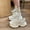 Beige, variant on Women's Height-Increasing Sneakers with Thick-Soled Lift - Korean Style Low-Top Lace-Up Breathable Mesh & Upper, Cushioned Sole for Height - Casual Sneakers for Spring 2025, Women Shoes