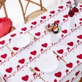 thumbnail image 5 of Valentine''s Day Tablecloth Rectangle 60x84 Inch, Red Love Heart Table Cloth, Polyester Fabric Romantic Love Tablecloths, Waterproof Spillproof Tablecloth for Valentines Day Wedding Party Decoration, 5 of 6