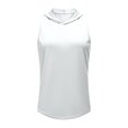 thumbnail image 3 of Women's Summer Sleeveless Hooded Tank Top Workout Athletic Hoodie (White M), 3 of 3