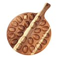 thumbnail image 1 of Plateau à Œufs Deviled 24 Trous en Bois Support à Œufs Deviled de Pâques Plateau à Œufs Rond avec Poignée Planche de Service Charcuterie, 1 of 4