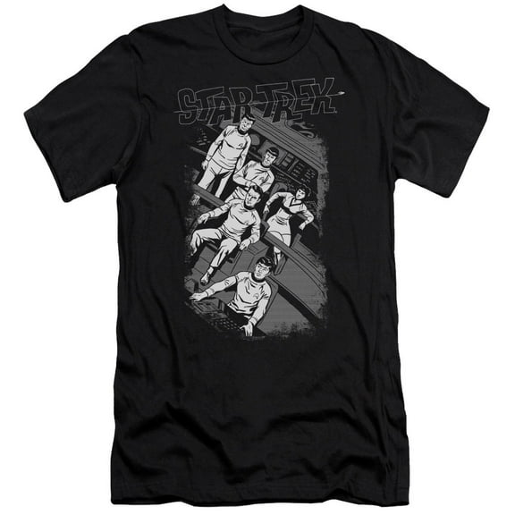 Star Trek Retro Tilted Bridge Adult 30/1 T-Shirt Black