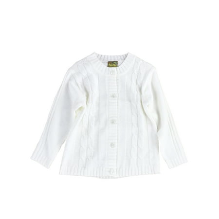 Cable Knit Margie-Jay Cardigan Sweater for Toddlers and Girls (Pearl White, (Best Cable Knit Sweaters)