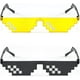 thumbnail image 2 of Paquete de 2 gafas de sol divertidas pixeladas mosaico Gamer gafas fiesta discoteca Cool brillar Electrónica, 2 of 5