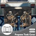 thumbnail image 4 of Uourmeti Skull Guitar Propane Tank Cover Dual for Camper Trailers Camping, Polyester Fabric Fade Resistant Anti-UV Waterproof Dual Propane Cover for Travel Trailer, 4 of 9