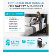 Stander BedCane, Adult Bed Rail and Support Handle, Bedside Safety Elderly Stand Assist with Organizer Pouch, ASTM Safety Approved Bedrail