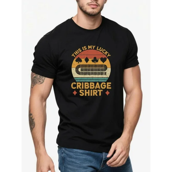 Vintage Cribbage Board Game Lovers Graphic Unisex T-Shirt ,up to size 5XL