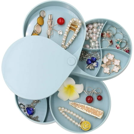 organizer bracelets jewelry earring rotating tray layer holder rings necklace storage case box travel