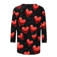 thumbnail image 5 of gakvbuo Valentine Day Shirt for Women Trendy 3/4 Sleeve Tunic Tops Cute Graphic Tees Round Neck Casual Funny Shirts Tops Blouse, 5 of 5