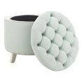 thumbnail image 3 of Safavieh Amelia Round Upholstered Storage Ottoman, Beige, 3 of 9