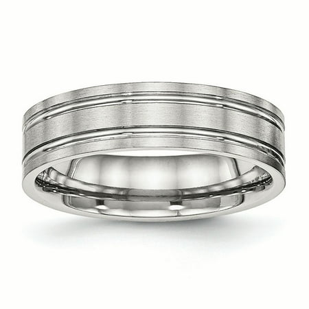 Chisel Wedding Bands Stainless Steel Brushed And Polished Chisel Wedding Bands Stainless Steel Brushed And Polished Ridged 6 Mm Band Size 13