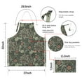 thumbnail image 7 of Green Pioneer Flower Pattern Apron-Garden Aprons for Women with Pockets-Cotton Linen Waterproof Kitchen Cooking Gardening Aprons Adjustable for Kitchen,Cooking,BBQ and Salon 33x27 Inch, 7 of 7
