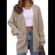 thumbnail image 1 of Cárdigan Extragrande de Punto Suave para Mujer con Bolsillos Caqui XXL, 1 of 6