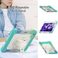 thumbnail image 3 of Case for iPad Air 5th Generation / iPad Air 4th Generation 10.9 inch with Screen Protector, 360 Degree Rotating Kickstand Hand Strap Shockproof Cover with Shoulder Strap, Rainbow Blue, 3 of 7