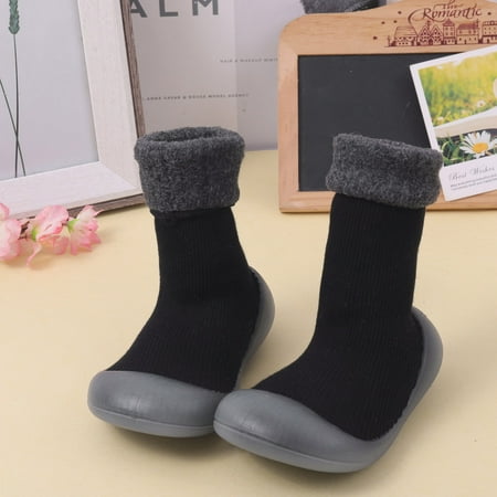

LEEy-world Toddler Shoes Baby Socks Shoes Soft Soles Spring and Winter Walking Early Education Baby Snow Shoes Socks Toddler Boys Summer Shoes Black